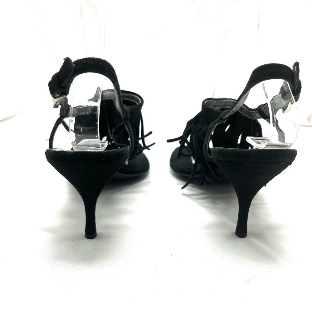 NWOT Prada Black suede fringe kitten heel size 7.5 - Picture 5 of 12